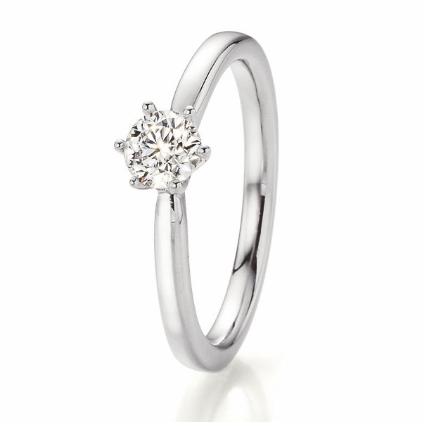 Weissgold Solitaire Ring mit 0,400 ct Brillant